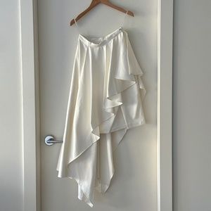 Asymmetrical White Skirt